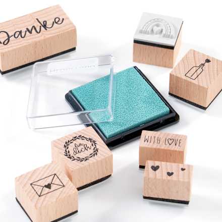 Stempel-Set aus Holz 8tlg. Profissimo