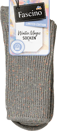 Socken mit Ripp-Struktur & Noppengarn, grau, Gr. 35-38 Fascino