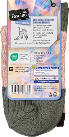 Socken mit Ripp-Struktur, rosa & grün, Gr. 35-38 Fascino