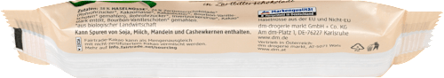 Nussriegel Haselnuss in Zartbitterschokolade dmBio