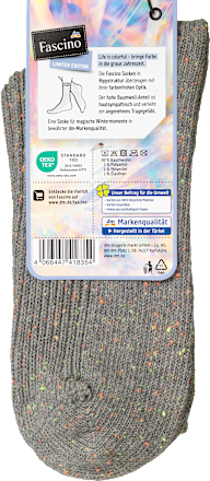 Socken mit Ripp-Struktur & Noppengarn, grau, Gr. 35-38 Fascino