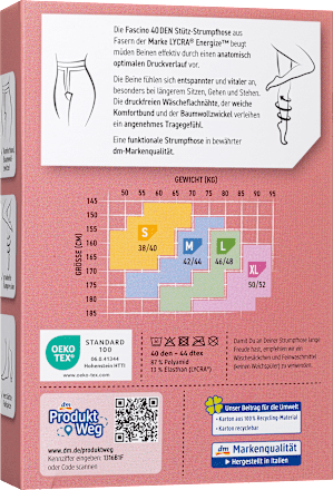 Strumpfhose mit Stütz-Funktion schwarz Gr. 38/40, 40 DEN Fascino