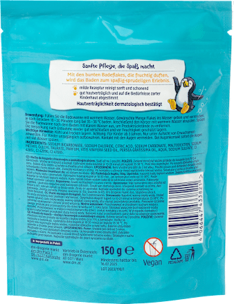 Kinder Badezusatz Sprudelnde Badeflakes 150g  SauBär
