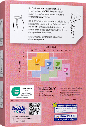 Strumpfhose mit Stütz-Funktion caramel Gr. 42/44, 40 DEN Fascino