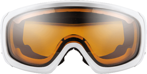 Kinder Skibrille mit weißem Rahmen und gemustertem Band SUNDANCE