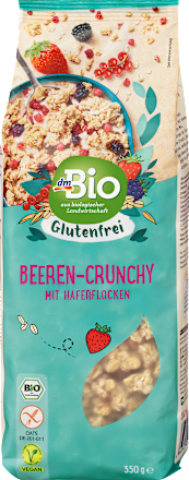 Bio gluténmentes bogyós gyümölcsös crunchy zabpehellyel dmBio