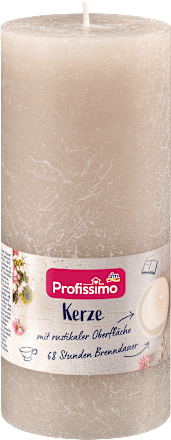 Sviečka Rustik - sivá 160/68 Profissimo