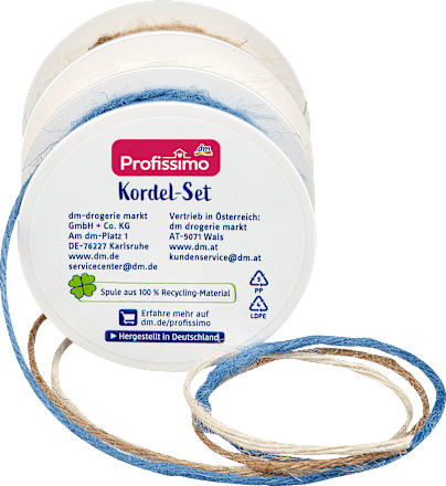 Set pisanih jutinih vrvic, več različic Profissimo