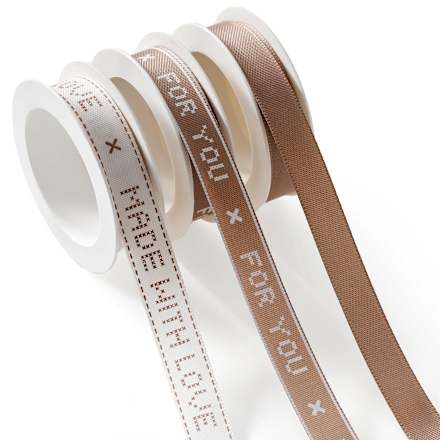 Geschenkband beige mit Schrift  Profissimo