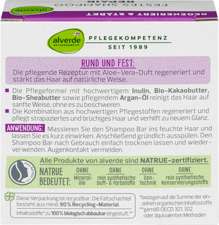 Trdi šampon za lase REPAIR alverde NATURKOSMETIK