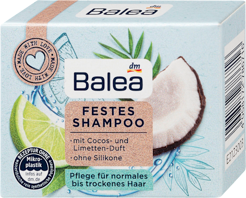 Trdi šampon za lase z vonjem kokosa in limete  Balea