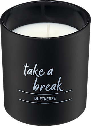 Duftkerze im Glas schwarz "take a break" Profissimo