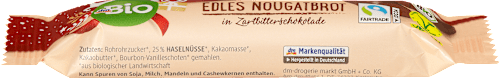 Nougatbrot in Zartbitterschokolade  dmBio