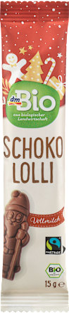 Bio čokoladna lizika v obliki Božička na palčki dmBio