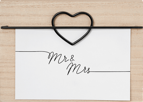 Bilderrahmen mit Drahtclip in Herzform Hochzeit Paradies