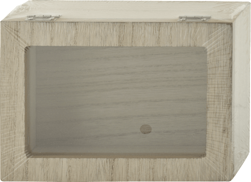 Drevený box na fotografie so skleneným vekom Paradies