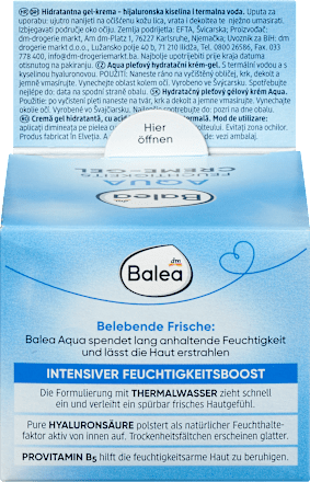 AQUA gel krema za lice Balea