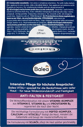 Crema notte rassodante Vital+ Balea