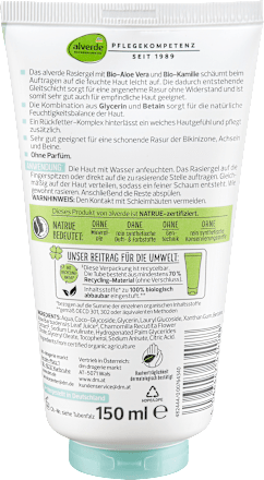 Gel za britje z bio aloe vero in bio kamilico  alverde NATURKOSMETIK