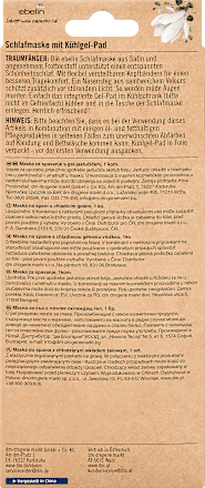 Nočná maska na spanie ebelin