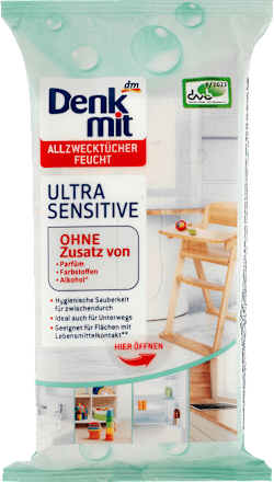 Nedves törlőkendő 50db Ultra Sensitive Denkmit