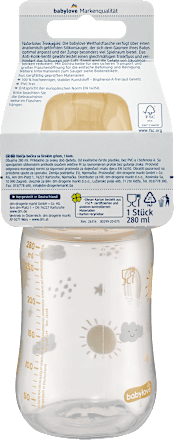 Babyflasche Weithals, gelb, von Geburt an, 280 ml babylove