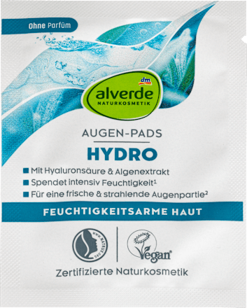 Blazinice HYDRO za nego kože pod očmi s hialuronsko kislino in izvlečkom alg  alverde NATURKOSMETIK