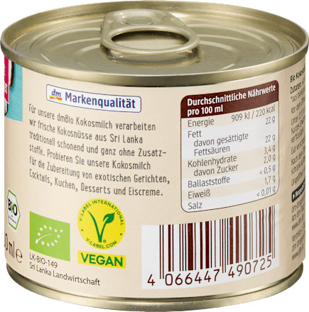 KOKOSMILCH 60% Kokosanteil 200ml dmBio