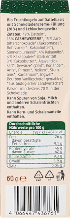 Bio sadne kroglice z datlji in čokolado  dmBio