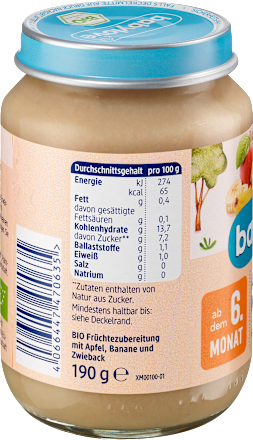 Przecier owocowy jabłko i banan z sucharkami, od 6. miesiąca babylove