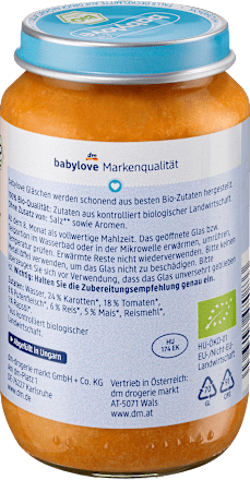 Warzywa z ryżem i indykiem od 8. miesiąca życia babylove