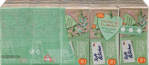 Fazzoletti tascabili Recycling 4 veli Soft&Sicher