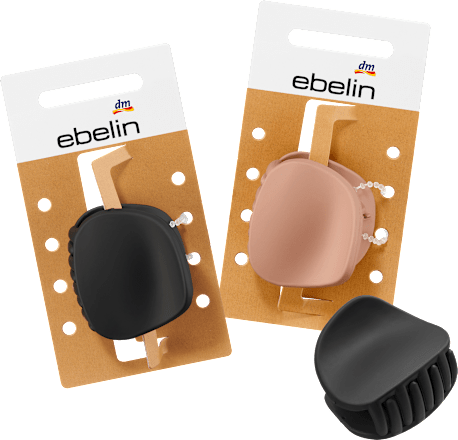 Haarklammer rund Matt-Optik, schwarz/beige ebelin