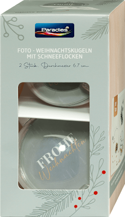 Weihnachtskugeln mit Schnee 2er Pack Paradies