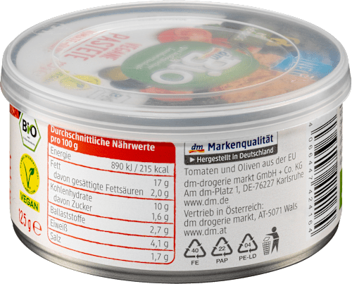 Pasterizovani biljni namaz od paradajza i maslina dmBio