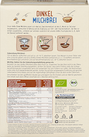Dinkel-Milchbrei ab dem 5. Monat dmBio