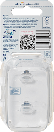 Schnuller Air Silikon anatomisch, braun/grün, Gr.1, 0-6 Monate babylove