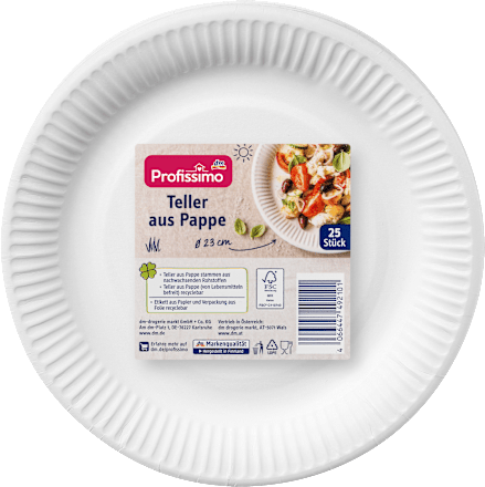 papírové talíře bílé Ø 23 cm Profissimo