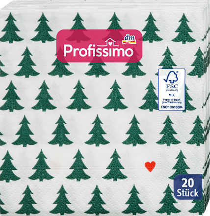 Cocktailservietten "Bäumchen mit Herz" (25x25 cm) Profissimo