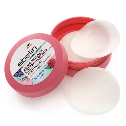 blazinice za odstranjivanje laka za nokte bez acetona – šumsko voće ebelin