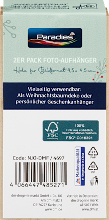 Fotoaufhänger aus Holz für 2 Bilder, 2er Pack Paradies