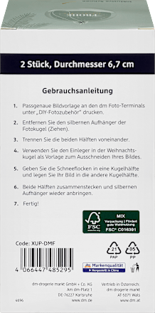 Weihnachtskugeln mit Schnee 2er Pack Paradies