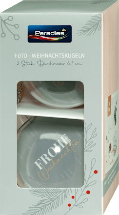 2er Pack Foto-Weihnachtskugeln  Paradies
