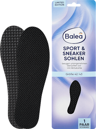 Einlegesohlen Sport & Sneaker schwarz, Gr. 42/43 (1 Paar) Balea