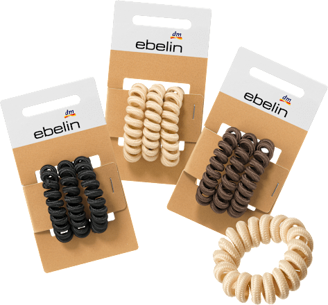 Haargummis Spirale schwarz/braun/beige ebelin