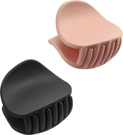 Haarklammer rund Matt-Optik, schwarz/beige ebelin