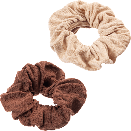 Rundstrick-Scrunchies braun & beige ebelin