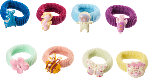 Haargummis mit verschiedenen Motiven ebelin