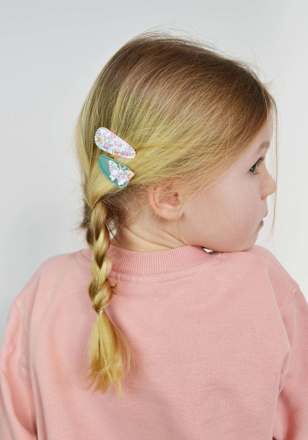 Haarclips Textil Blümchen & Schmetterling ebelin