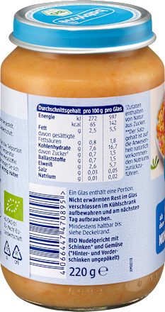 Menü Schinkennudeln mit Gemüse, ab 8 Monaten babylove